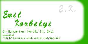 emil korbelyi business card